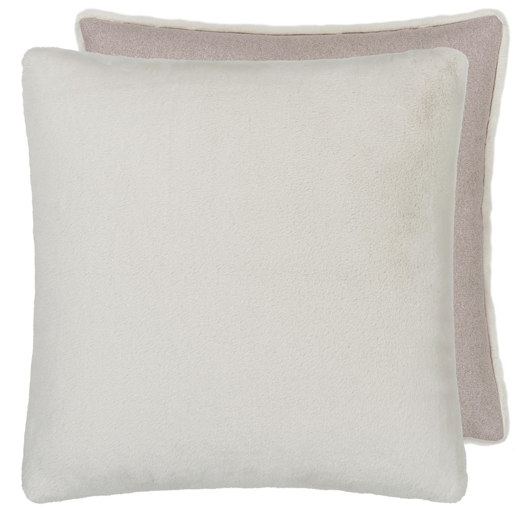 Herdwick Faux Fur Cushion By Designers Guild In Chalk White